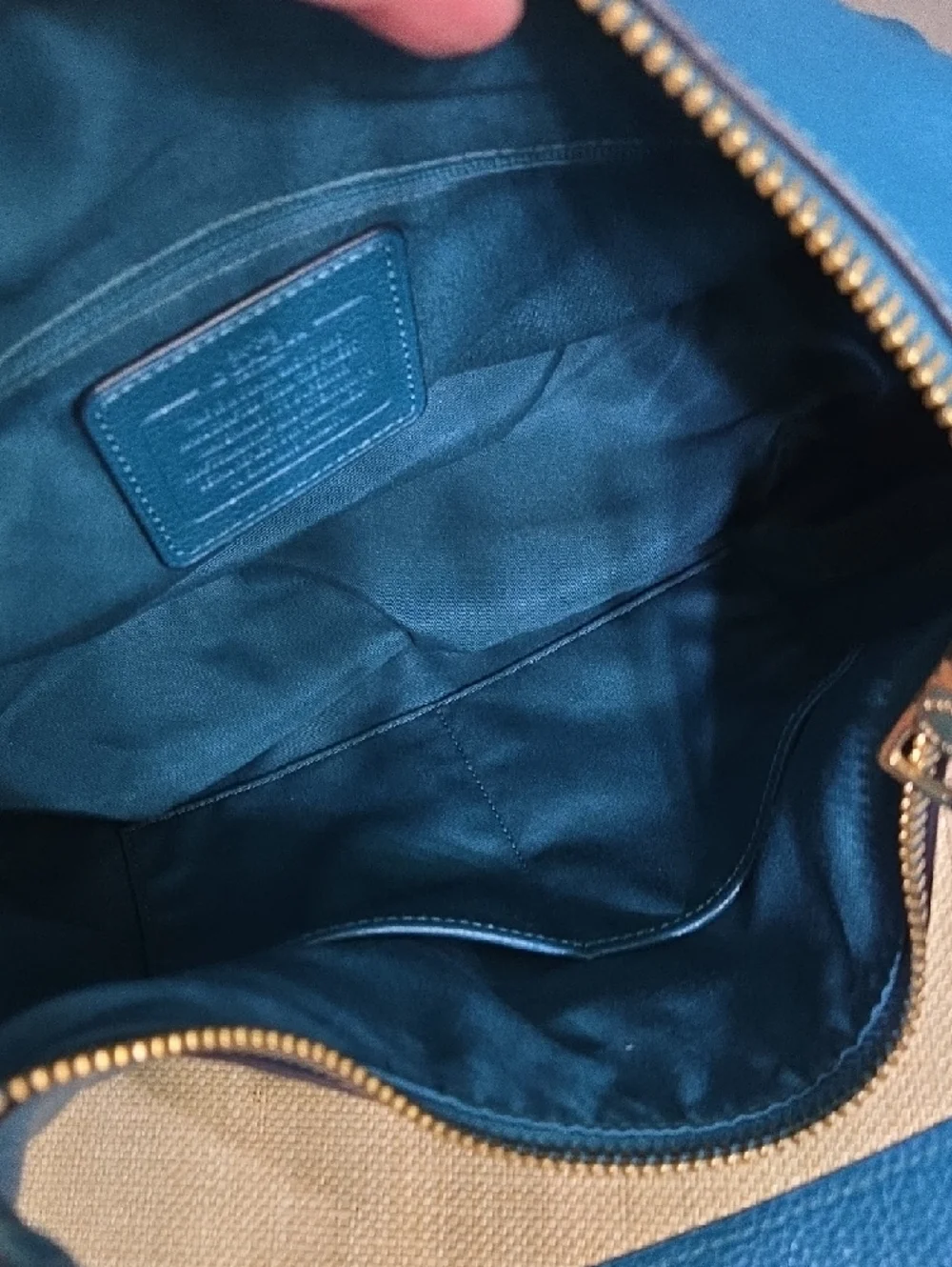 Coach Teal Blue Leather Shoulder Bag